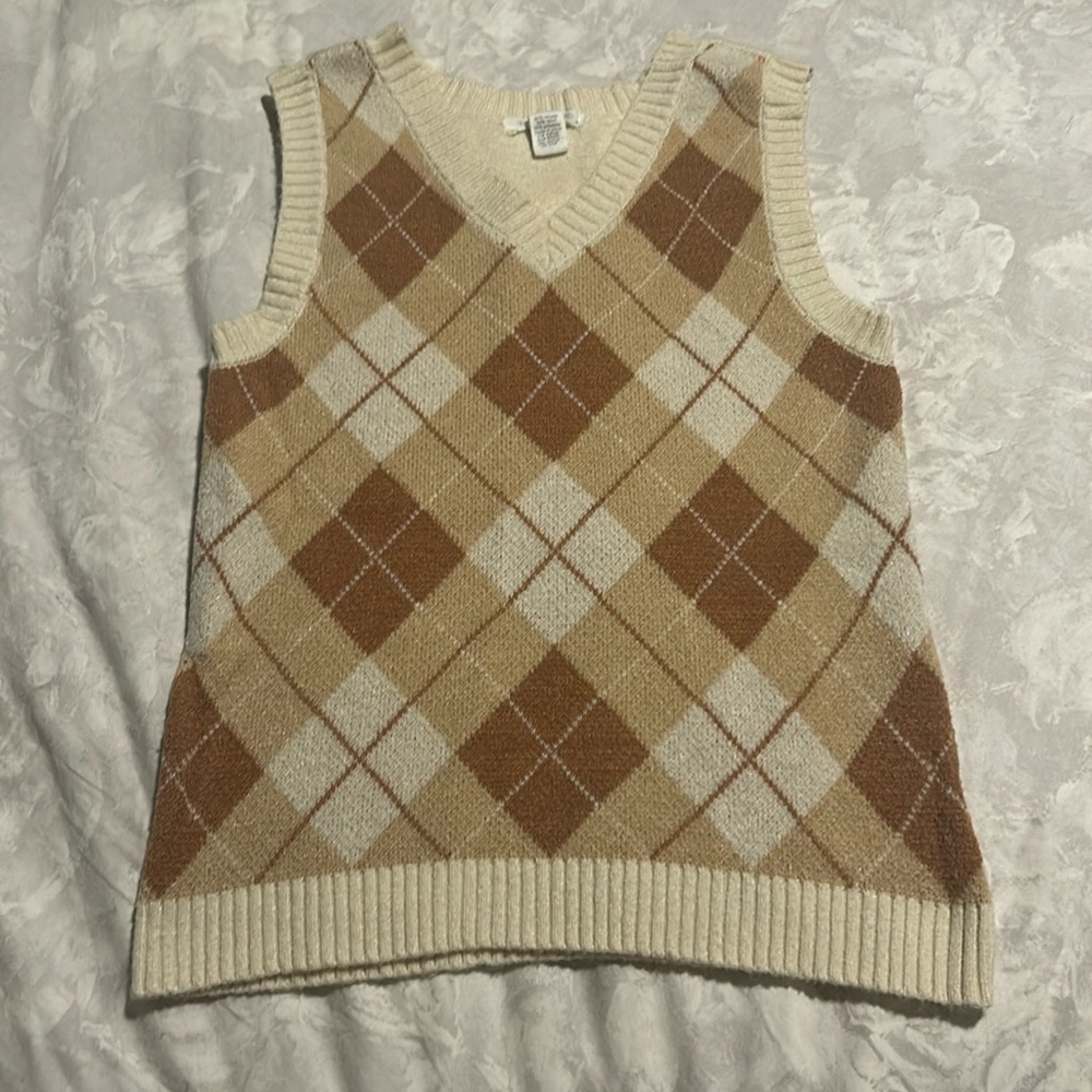Light Brown Checker Tilly’s Sweater Vest